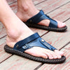 Men Leather Flip Flops Beach Sandals