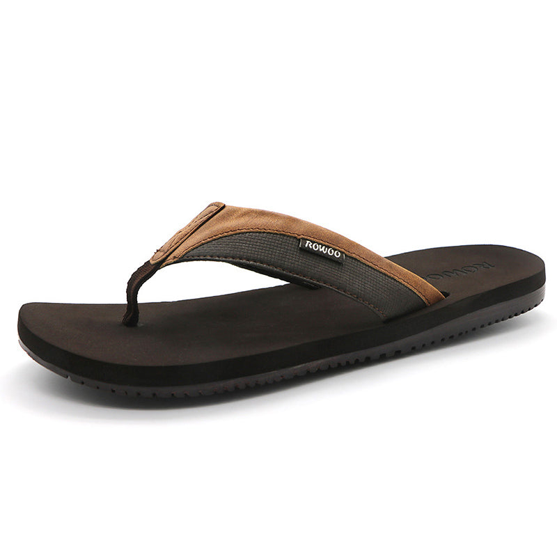 Men's Flip Flops Thong Leather Sandals Non-Slip Sandals