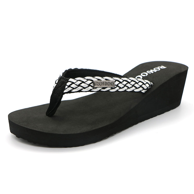 Women's Flip Flops Platform Wedge Weaving Sling Summer Sandals