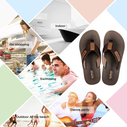 Men's Beach Flip Flops Fabric Straps Retro Sandals