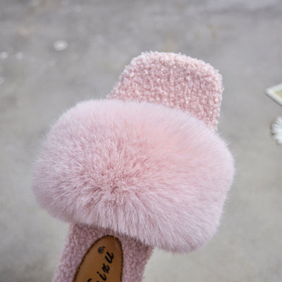 Women Fur Slide Slippers Sexy