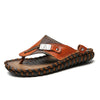 Men Genuine Leather Beach Flip Flops