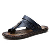 Men Leather Flip Flops Beach Sandals