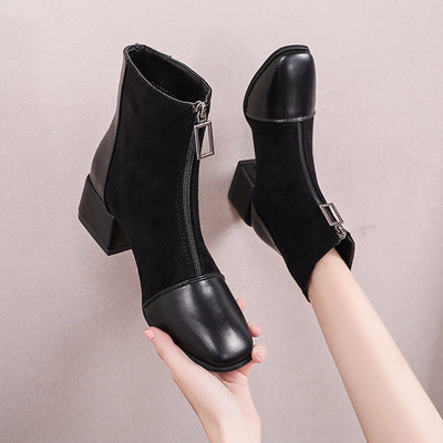 Fashion Women Boots Casual Leather High Heels