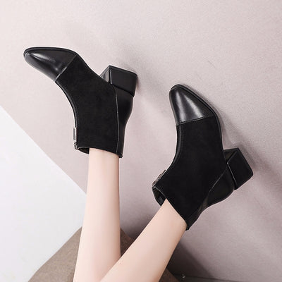 Fashion Women Boots Casual Leather High Heels
