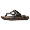 Men Genuine Leather Beach Flip Flops