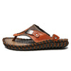 Men Genuine Leather Beach Flip Flops