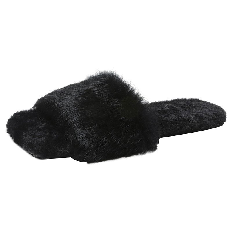 Women Fur Slippers House Sandals Fashion