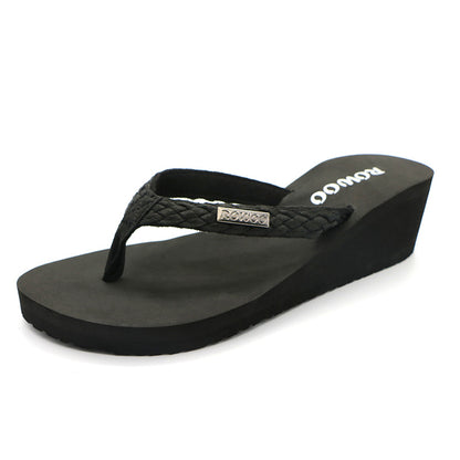 Women's Flip Flops Platform Wedge Weaving Sling Summer Sandals