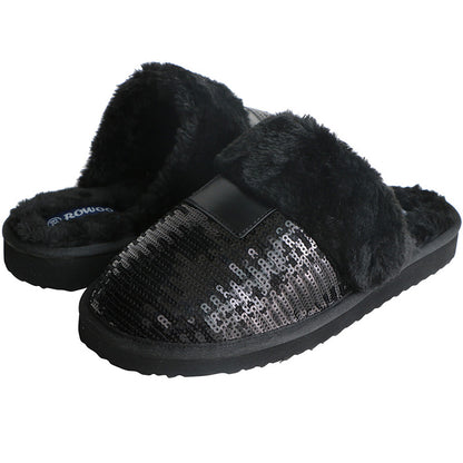 Women's Black Slippers Closed toe Winter Sandals
