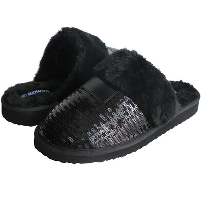 Women's Black Slippers Closed toe 2022 Winter Sandals
