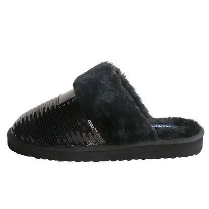 Women's Black Slippers Closed toe Winter Sandals