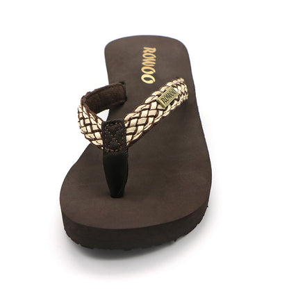 Women's Flip Flops Platform Wedge Weaving Sling Summer Sandals