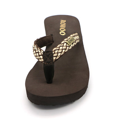 Women's Flip Flops Platform Wedge Weaving Sling 2022 Summer Sandals