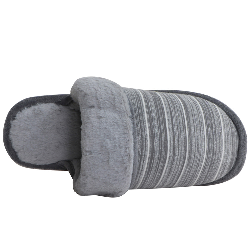 Women's/Men's Cotton Slippers Stripe Fluffy Anti-slip Sandals