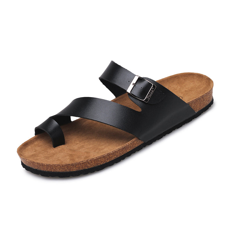 Men Women Cork Toe Ring Sandals