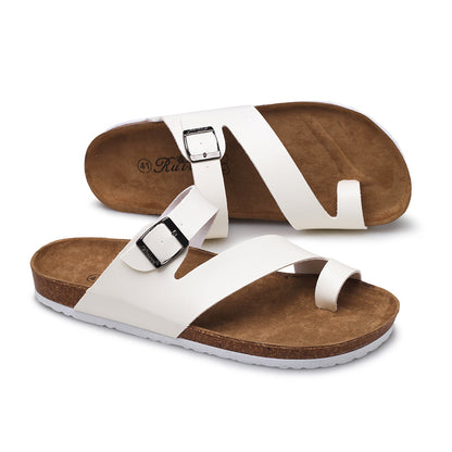 Men Women Cork Toe Ring Sandals