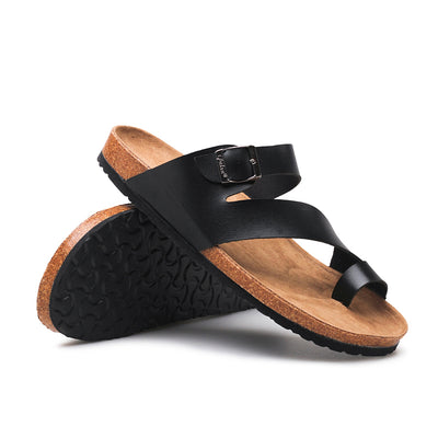 Men Women Cork Toe Ring Sandals