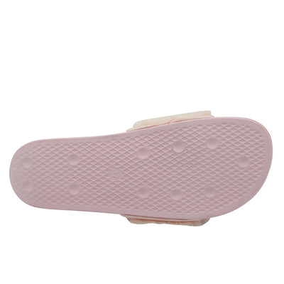 Women's Slip on Faux Fur Trim 2022 Flat Slide Slipper Sandals
