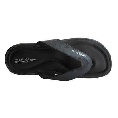Men's Flip Flops Black Memory Foam Summer Sandals