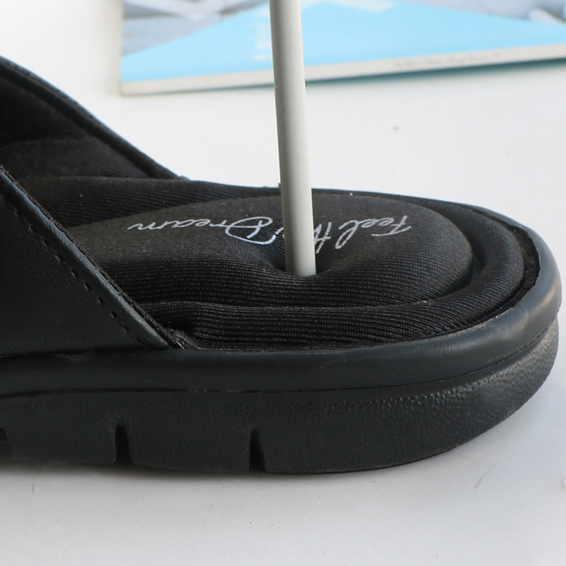 Men's Flip Flops Black Memory Foam Summer Sandals