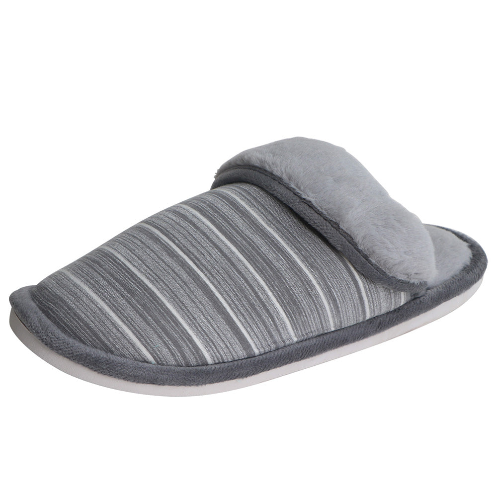 Women's/Men's Cotton Slippers Stripe Fluffy Anti-slip 2022 Sandals