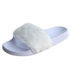 Women's Slip on Faux Fur Trim 2022 Flat Slide Slipper Sandals